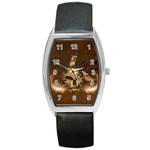 Awesome Skull With Rat On Vintage Background Barrel Style Metal Watch