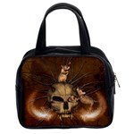 Awesome Skull With Rat On Vintage Background Classic Handbags (2 Sides)