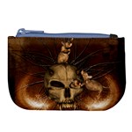 Awesome Skull With Rat On Vintage Background Large Coin Purse