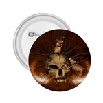 Awesome Skull With Rat On Vintage Background 2.25  Buttons