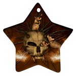 Awesome Skull With Rat On Vintage Background Ornament (Star)