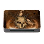 Awesome Skull With Rat On Vintage Background Memory Card Reader with CF