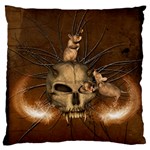 Awesome Skull With Rat On Vintage Background Large Cushion Case (Two Sides)