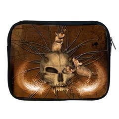 Awesome Skull With Rat On Vintage Background Apple Ipad 2/3/4 Zipper Cases by FantasyWorld7