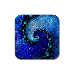 Nocturne Of Scorpio, A Fractal Spiral Painting Rubber Square Coaster (4 Pack)  by jayaprime