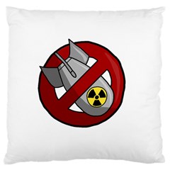 No Nuclear Weapons Large Flano Cushion Case (one Side) by Valentinaart