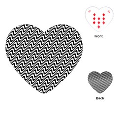 Black And White Waves Illusion Pattern Playing Cards (heart)  by paulaoliveiradesign
