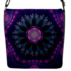 Beautiful Hot Pink And Gray Fractal Anemone Kisses Flap Messenger Bag (s) by jayaprime