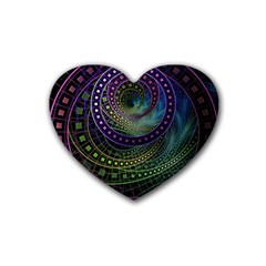Oz The Great With Technicolor Fractal Rainbow Heart Coaster (4 Pack)  by jayaprime