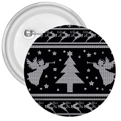 Ugly Christmas Sweater 3  Buttons by Valentinaart