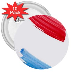 Tricolor Banner Watercolor Painting Art 3  Buttons (10 Pack)  by picsaspassion
