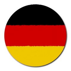 German Flag, Banner Deutschland, Watercolor Painting Art Round Mousepads by picsaspassion