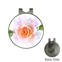 Pink Rose Flower, Floral Watercolor Aquarel Painting Art Hat Clips With Golf Markers by picsaspassion