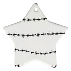Barbed Wire Black Ornament (star) by Mariart