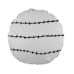 Barbed Wire Black Standard 15  Premium Round Cushions