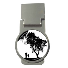 Black Father Daughter Natural Hill Money Clips (round) 