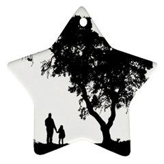 Black Father Daughter Natural Hill Star Ornament (two Sides)