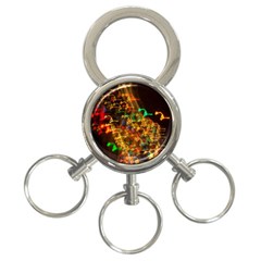 Christmas Tree Light Color Night 3-ring Key Chains by Mariart