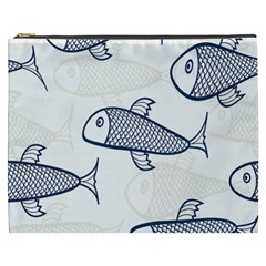 Fish Graphic Flooring Blue Seaworld Swim Water Cosmetic Bag (xxxl) 
