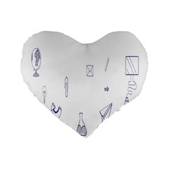 Formulas Laboratories Formulas Mathematics Chemistry Blue Standard 16  Premium Flano Heart Shape Cushions