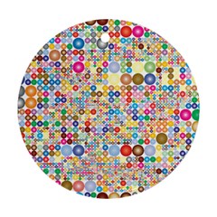 Circle Rainbow Polka Dots Ornament (round)