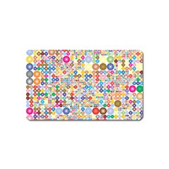 Circle Rainbow Polka Dots Magnet (name Card)