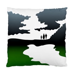 Landscape Silhouette Clipart Kid Abstract Family Natural Green White Standard Cushion Case (one Side) by Mariart