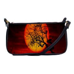Helloween Midnight Graveyard Silhouette Shoulder Clutch Bags by Mariart