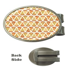 Food Pizza Bread Pasta Triangle Money Clips (oval)  by Mariart