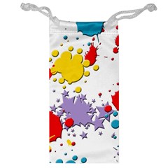 Paint Splash Rainbow Star Jewelry Bag by Mariart