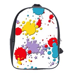 Paint Splash Rainbow Star School Bag (large)