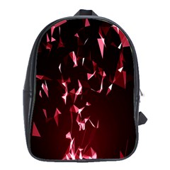 Lying Red Triangle Particles Dark Motion School Bag (xl) by Mariart