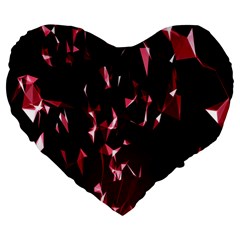Lying Red Triangle Particles Dark Motion Large 19  Premium Heart Shape Cushions