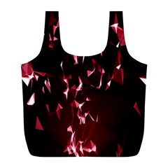 Lying Red Triangle Particles Dark Motion Full Print Recycle Bags (l)  by Mariart
