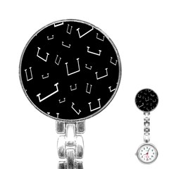Pit White Black Sign Pattern Stainless Steel Nurses Watch by Mariart