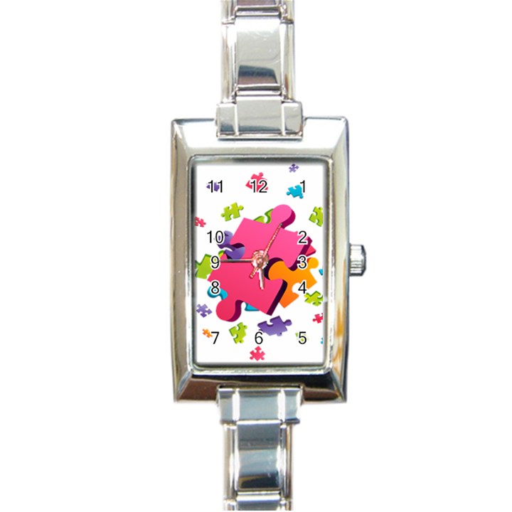 Passel Picture Green Pink Blue Sexy Game Rectangle Italian Charm Watch