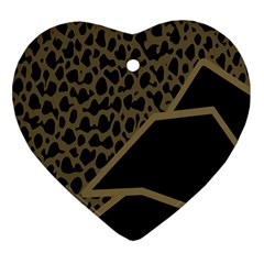 Polka Spot Grey Black Heart Ornament (two Sides)
