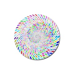 Prismatic Abstract Rainbow Rubber Round Coaster (4 Pack) 
