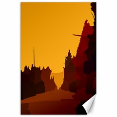 Road Trees Stop Light Richmond Ace Canvas 24  X 36  by Mariart