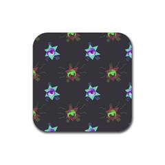 Random Doodle Pattern Star Rubber Square Coaster (4 Pack)  by Mariart