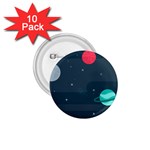 Space Pelanet Galaxy Comet Star Sky Blue 1.75  Buttons (10 pack)