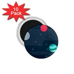 Space Pelanet Galaxy Comet Star Sky Blue 1.75  Magnets (10 pack) 