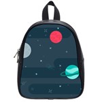 Space Pelanet Galaxy Comet Star Sky Blue School Bag (Small)