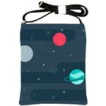Space Pelanet Galaxy Comet Star Sky Blue Shoulder Sling Bags
