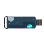 Space Pelanet Galaxy Comet Star Sky Blue Portable USB Flash (One Side)