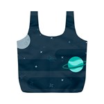 Space Pelanet Galaxy Comet Star Sky Blue Full Print Recycle Bags (M) 