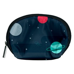 Space Pelanet Galaxy Comet Star Sky Blue Accessory Pouches (medium)  by Mariart