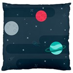 Space Pelanet Galaxy Comet Star Sky Blue Large Flano Cushion Case (One Side)