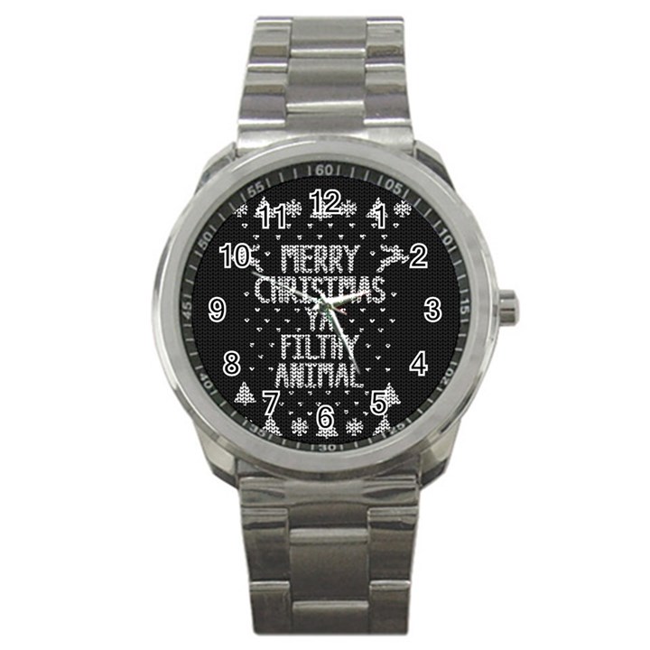 Ugly Christmas Sweater Sport Metal Watch