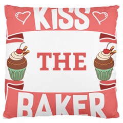 Kiss The Baker Large Cushion Case (two Sides) by BakersandArtists